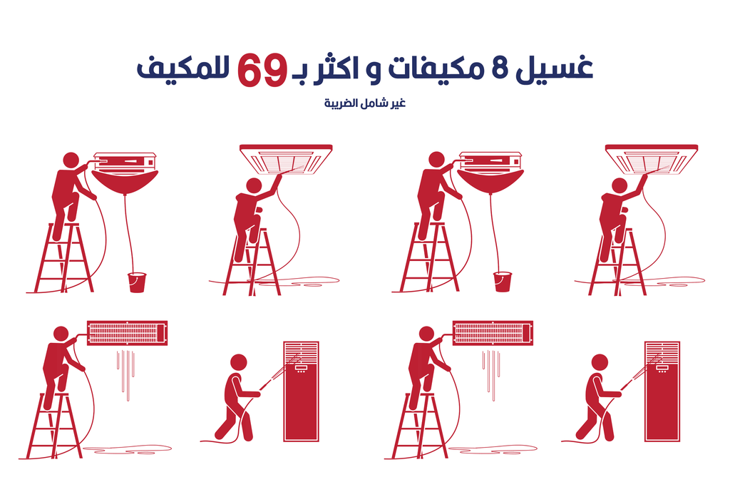 عرض تنظيف 8 مكيفات ب 69 للمكيف